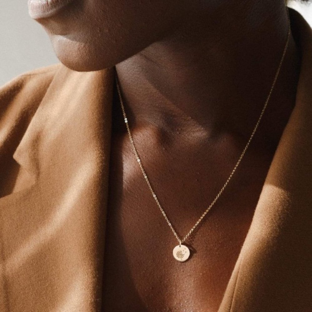 Dandelion Wish Minimal Boho Flora Charm Necklace - Picture 7 of 15